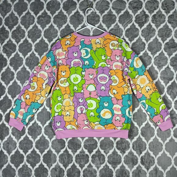 Care Bears Sweater Womens Small Hybrid Pullover Cartoon Rainbow Pastel Top Cute - Picture 4 of 8